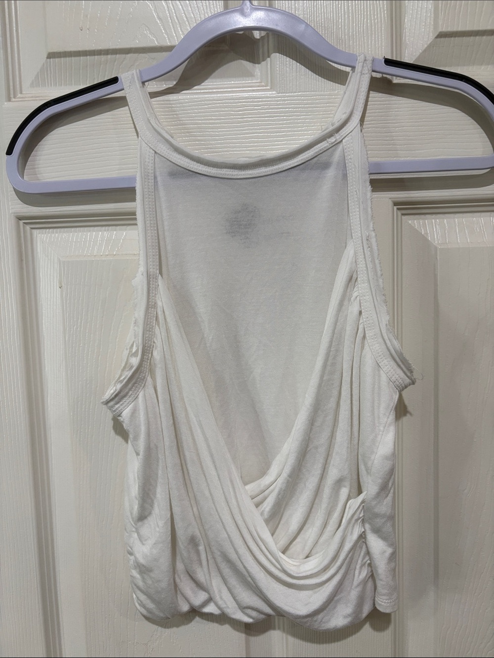 Anthropologie Pilcro Women’s White Draped-front Tank with Twist Hem